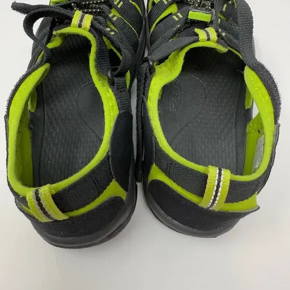 Keen Newport H2 Sandals Big Kids 6 Black Neon Green Hiking Sandals EUC - Picture 12 of 13